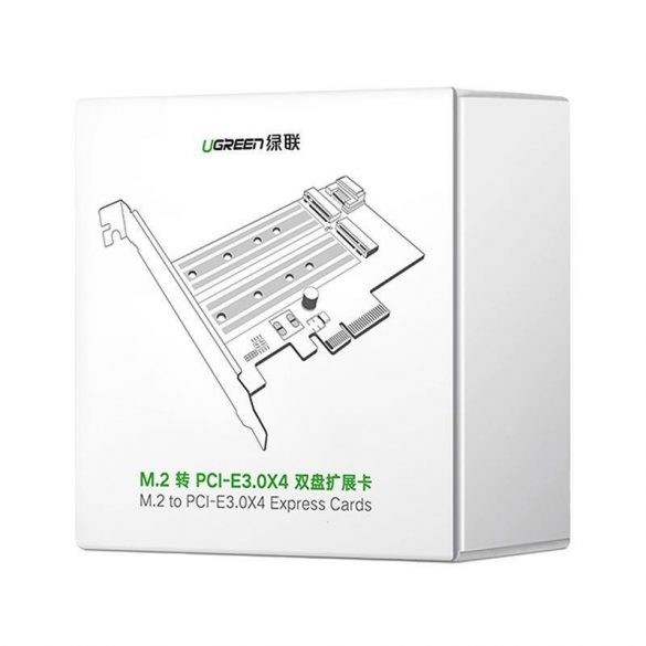 UGREEN PCIe 3.0 x4 pentru M.2 M-Key + adaptor M.2 B-Key