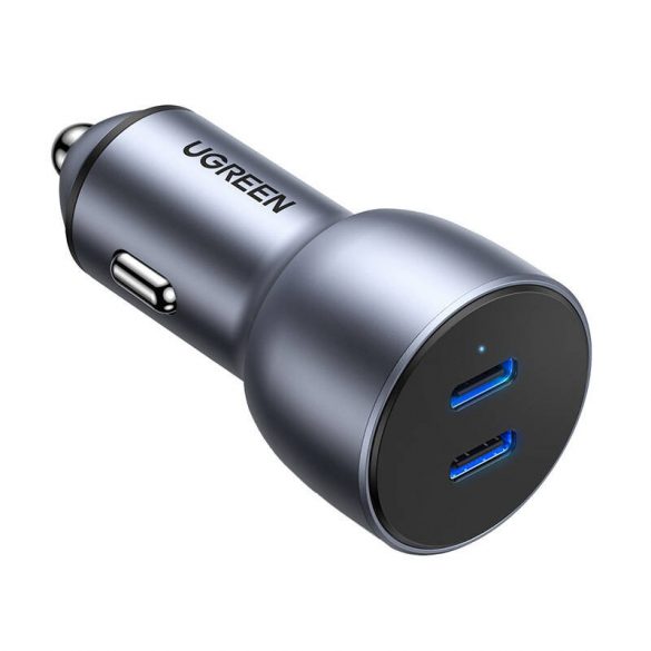 Încărcător auto Ugreen CD213, 2x USB-C, 36W (gri)