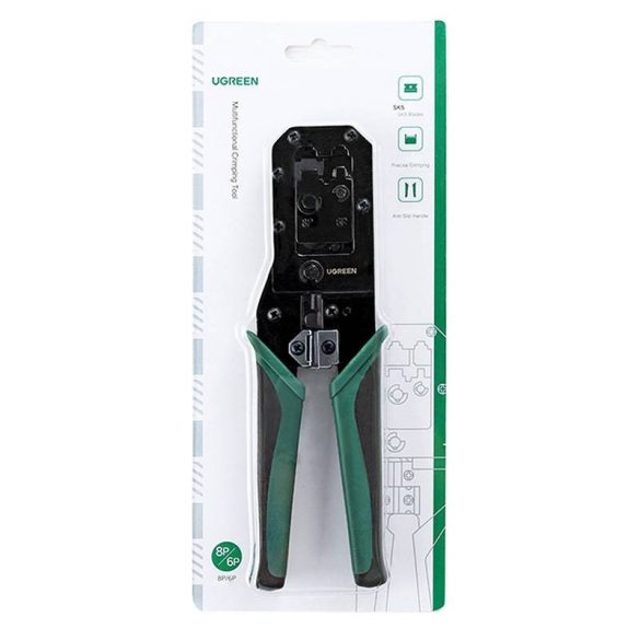 Clește de sertizare Ethernet UGREEN NW136 pentru conector (negru/verde)