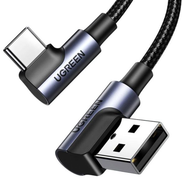 Cablu unghiular USB-C către USB-A 2.0 UGREEN US176, 3A, 3m (negru)