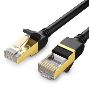 Cablu de rețea Ethernet RJ45 UGREEN NW107, Cat.7, STP, 5m (negru)