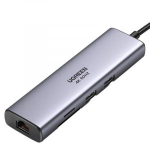 Adaptor Hub UGREEN, USB-C și 2x USB 3.0, HDMI, RJ45, SD/TF