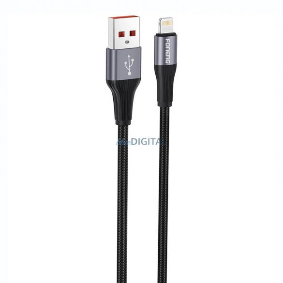 Foneng X112 Cablu USB-A - Lightning 2.4A 1m - negru