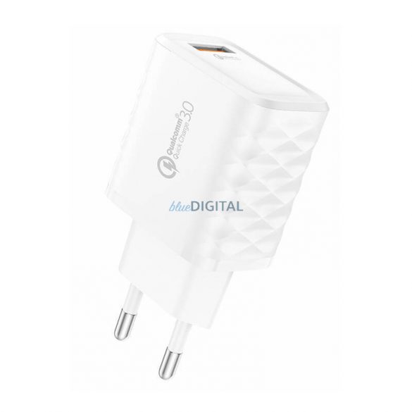 Foneng EU54 Încărcător AC cu 1 conexiune USB-A și cablu USB-A - Lightning 3A - alb