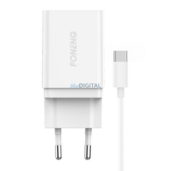 Încărcător rapid Foneng 1x USB K300 + cablu USB la USB-C