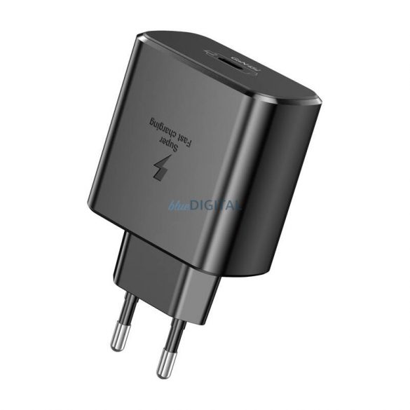 Foneng EU62 Încărcător AC cu 1 conector USB-C și cablu Type-C - Type-C 45W - negru