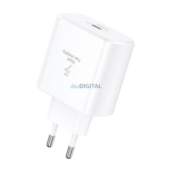 Foneng EU62 Încărcător AC cu 1 conector USB-C și cablu Type-C - Type-C 45W - alb