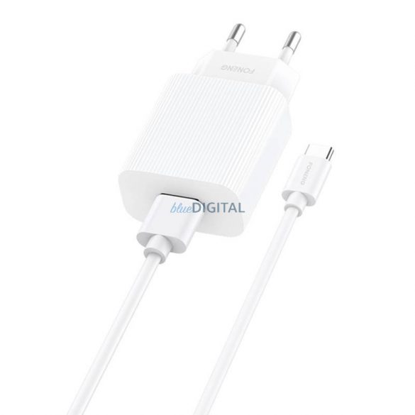 Încărcător rapid Foneng 1x USB EU28 QC 3.0+ USB tip C cablu