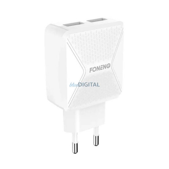 Foneng EU35 2x încărcător de perete USB + cablu USB-Lightning 2.4A (alb)