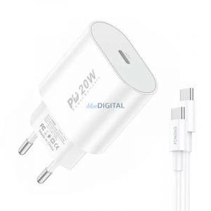 Încărcător rapid Foneng 1x USB EU39 + cablu USB tip C