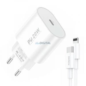 Încărcător rapid Foneng 1x USB PD 3.0 EU39 + USB C pentru Lightning