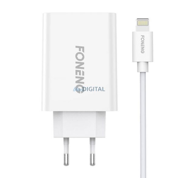 Încărcător rapid Foneng 1x USB EU43 + cablu USB Lightning