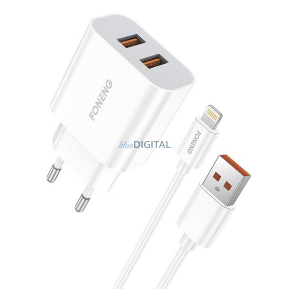 Incarcator rapid Foneng 2x USB EU45 + cablu USB Lightning