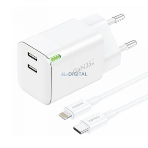 Încărcător de perete Foneng GAN35 USB-C 2-Port 2.4A (alb)