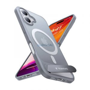 Carcasă Torras Pstand Series cu suport pentru iPhone 16 Plus - gri titan