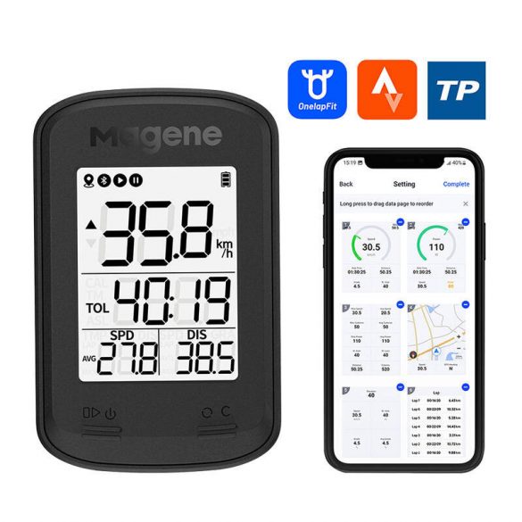 Computer pentru biciclete Magene C206pro negru, GPS, app