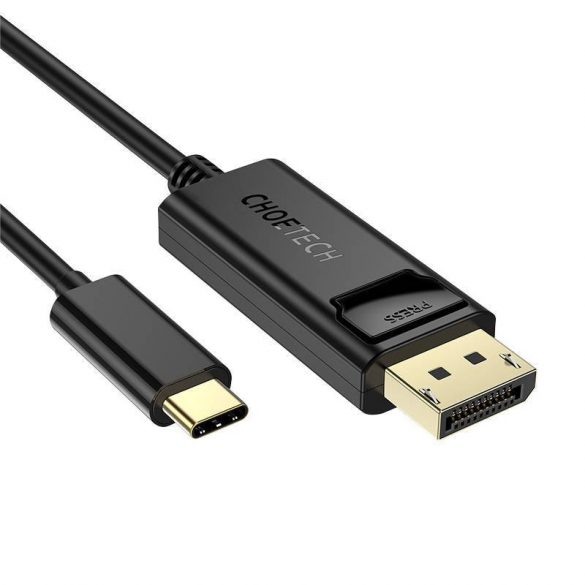 Cablu USB-C-Display Port Choetech XCP-1801BK, unidirecțional, 4K, 1,8 m (negru)