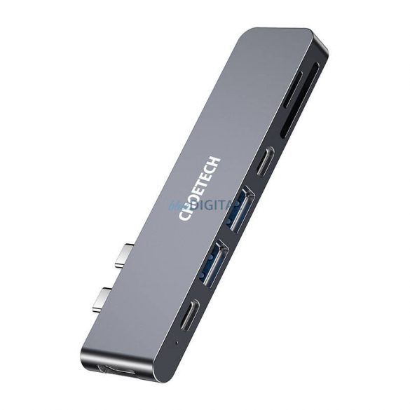 Stație de andocare Choetech HUB-M14 Macbook Pro, USB-C 7 în 2, Thunderbolt 3 (argintiu)