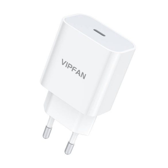 Vipfan E04 încărcător de curent, USB-C, 20W, QC 3.0 (alb)