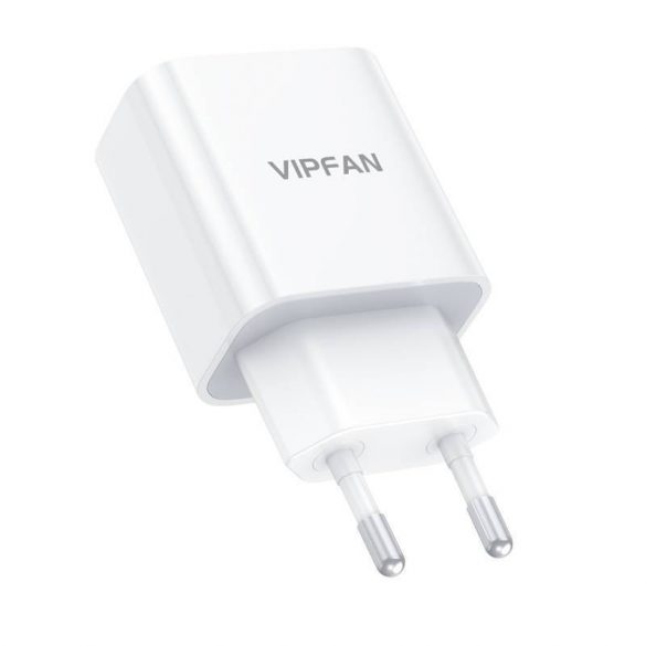 Vipfan E04 încărcător de curent, USB-C, 20W, QC 3.0 (alb)