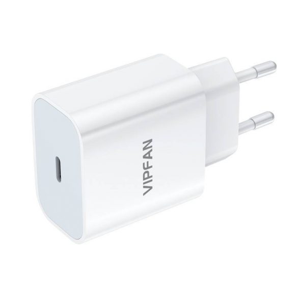 Vipfan E04 încărcător de curent, USB-C, 20W, QC 3.0 (alb)