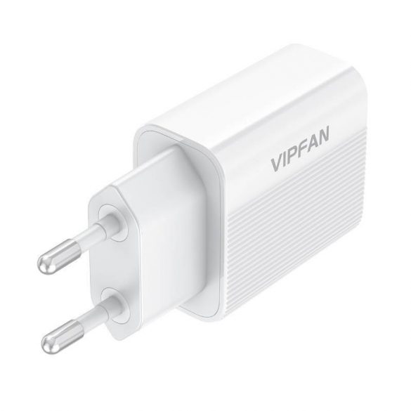 Vipfan E01 încărcător de perete, 1x USB, 2.4A (alb)