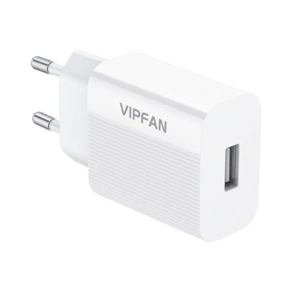 Vipfan E01 încărcător de perete, 1x USB, 2.4A (alb)