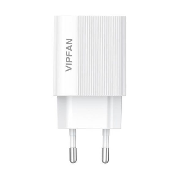 Încărcător de rețea Vipfan E01, 1x USB, 2.4A + cablu Lightning (alb)