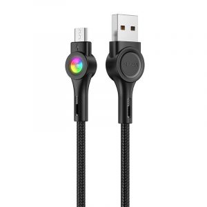 Cablu USB și Micro USB Vipfan Colorful X08, 3A, 1,2 m (negru)