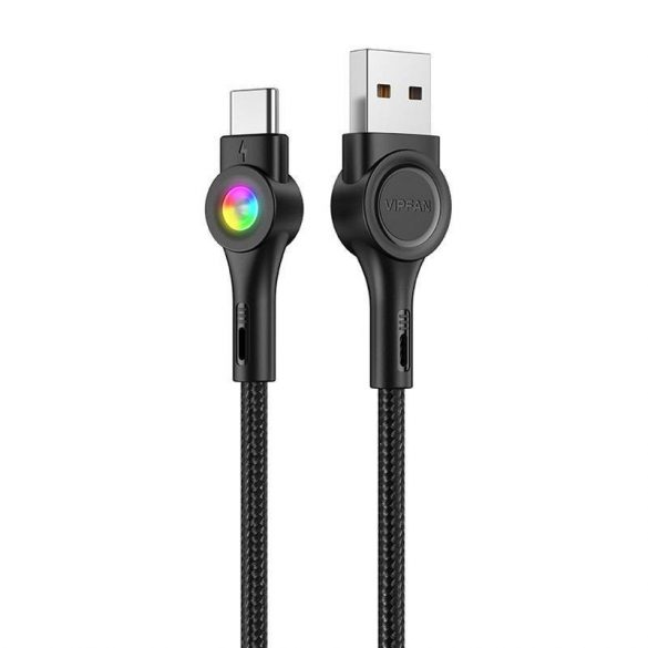 Cablu USB și USB-C Vipfan Colorful X08, 3A, 1,2 m (negru)