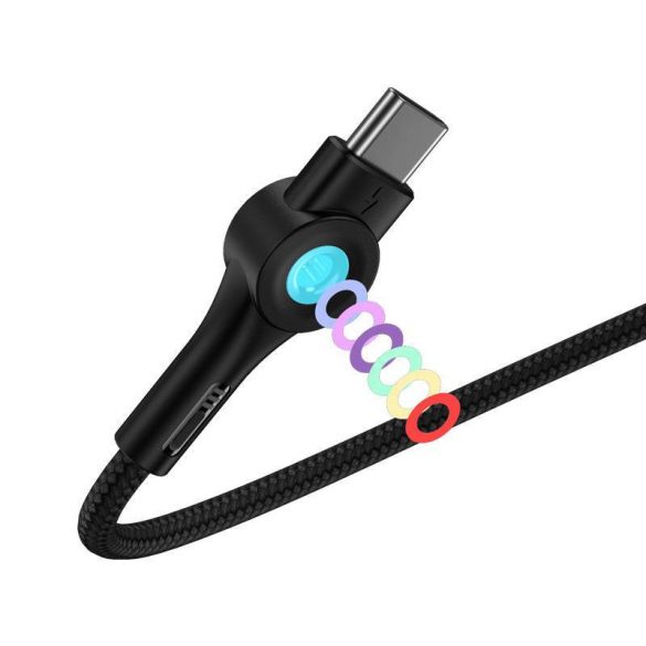 Cablu USB și USB-C Vipfan Colorful X08, 3A, 1,2 m (negru)