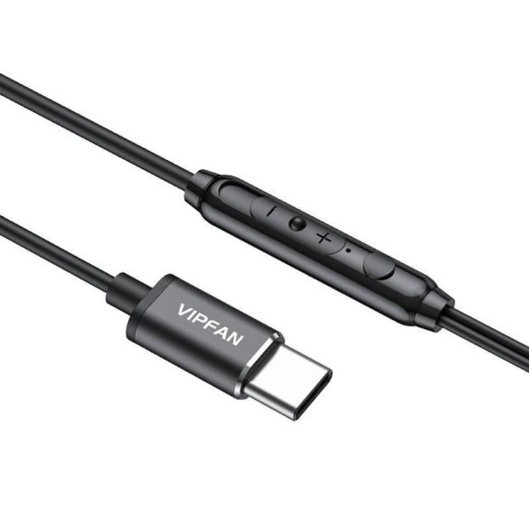 Căști cu fir Vipfan M11, USB-C (negru)