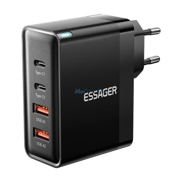 Essager ECT2CA-QYB01-Z încărcător de rețea cu conexiuni 2xUSB-A și 2xUSB-C 100W - negru