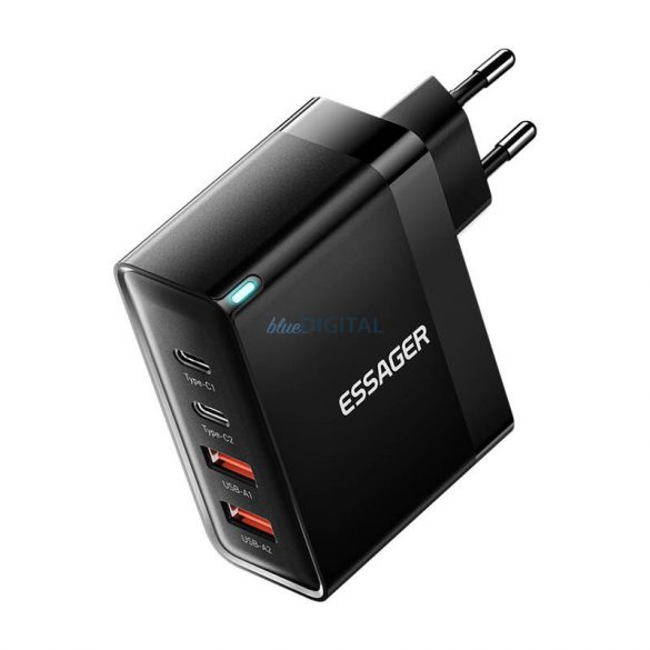 Essager ECT2CA-QYB01-Z încărcător de rețea cu conexiuni 2xUSB-A și 2xUSB-C 100W - negru