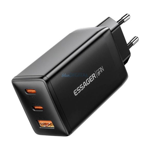 Essager ECTAC-DYB01-Z încărcător de rețea cu 1xUSB-A și 2xUSB-C GaN 67W - negru