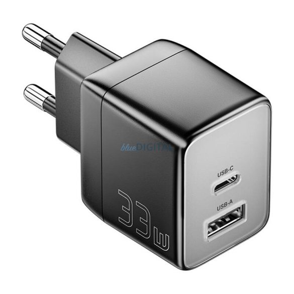 Essager ECT33W-LJB01-Z încărcător de rețea cu 1xUSB-A și 1xUSB-C conexiune GaN 33W - negru