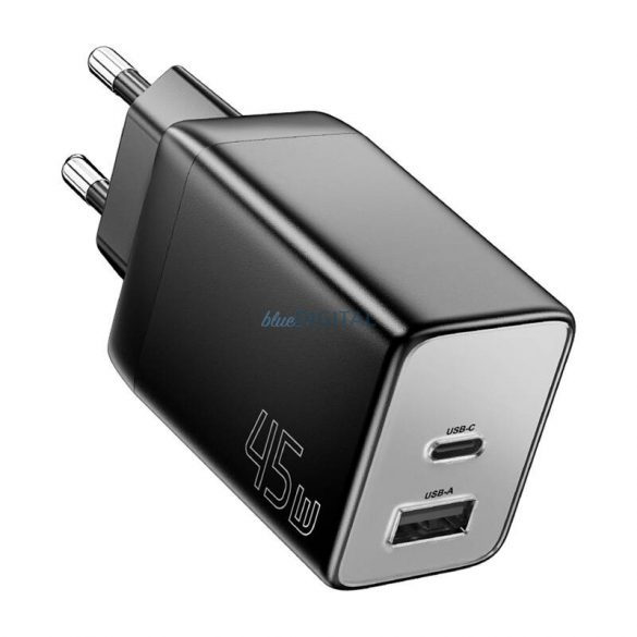 Essager ECT45W-LJB01-Z încărcător de rețea cu conexiuni 1xUSB-A și 1xUSB-C 45W - negru