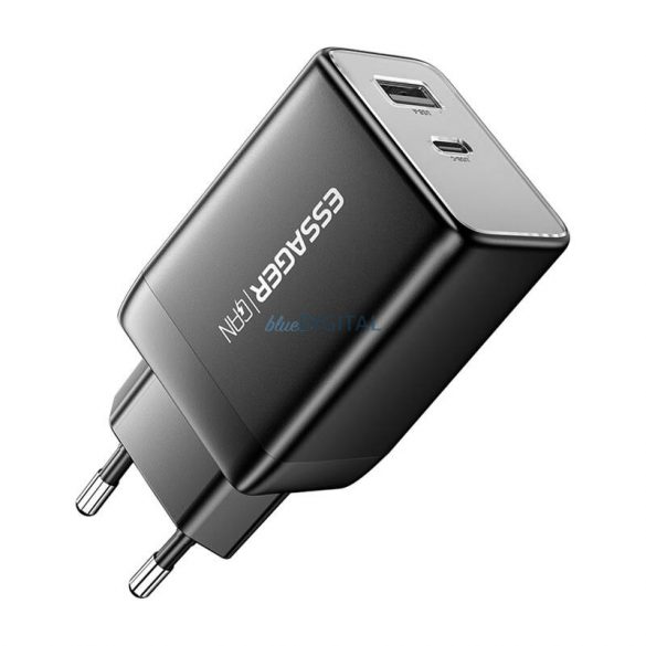 Essager ECT45W-LJB01-Z încărcător de rețea cu conexiuni 1xUSB-A și 1xUSB-C 45W - negru