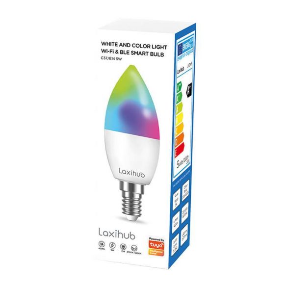 Laxihub LAE14S Wifi Bluetooth TUYA bec LED inteligent (pachet de 2)