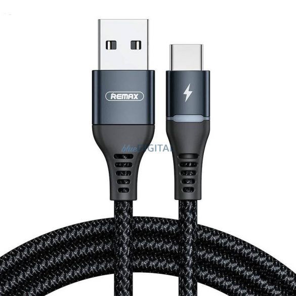 Cablu USB-C Remax lumina colorata, 1m, 2.4A (negru)