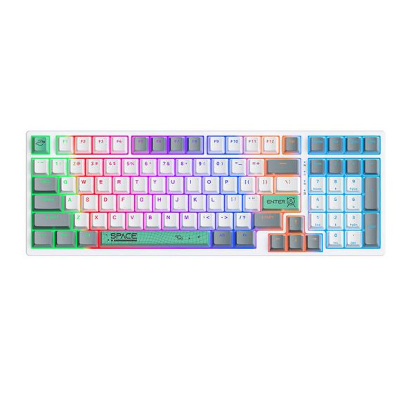 ONIKUMA G38 98 taste Tastatură mecanică cu fir USB albă