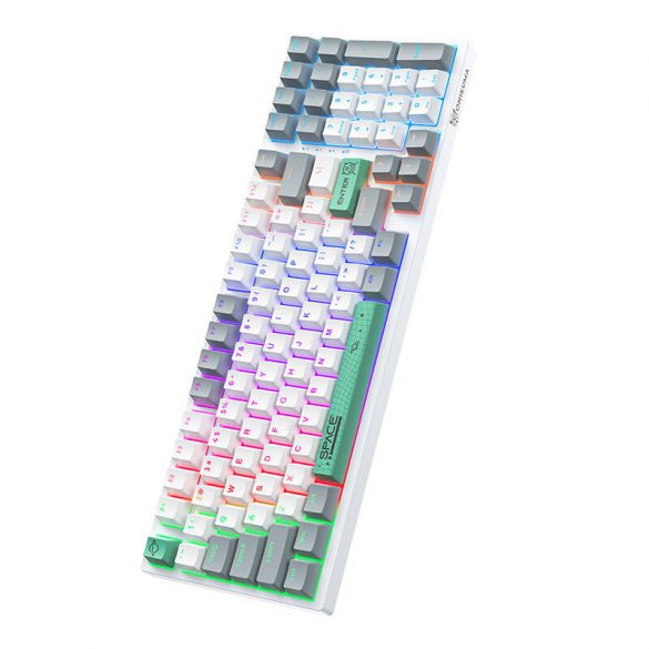 ONIKUMA G38 98 taste Tastatură mecanică cu fir USB albă