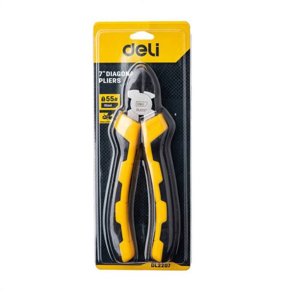 Deli Tools EDL2207, clește de tăiat lateral 7" (galben)