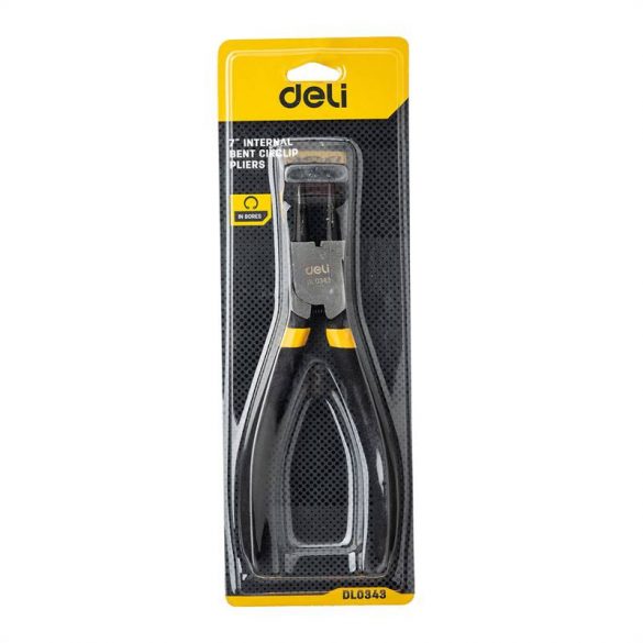 Deli Tools EDL0343 Clește inele Seeger pentru inele interioare 7" (negru)