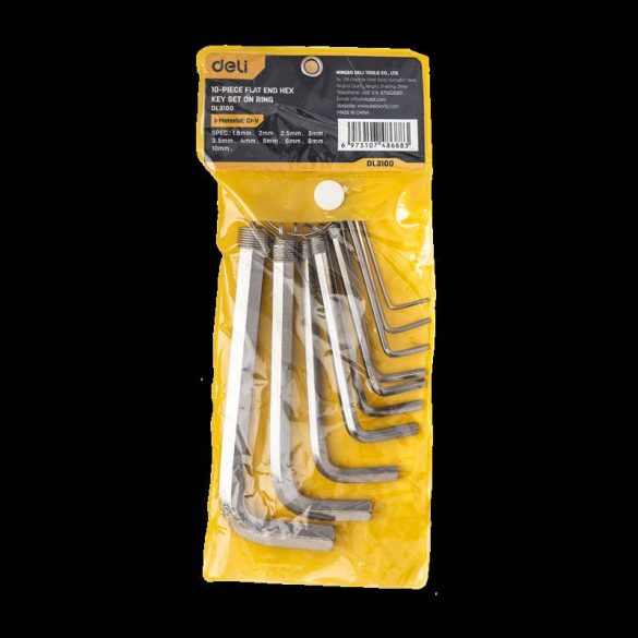 Deli Tools EDL3100 Set chei Allen, 1,5-10 mm (argintiu)