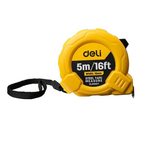 Bandă de măsurare Deli Tools EDL9005Y 5m / 19mm (galben)