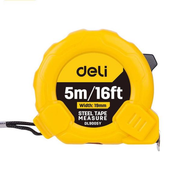 Bandă de măsurare Deli Tools EDL9005Y 5m / 19mm (galben)