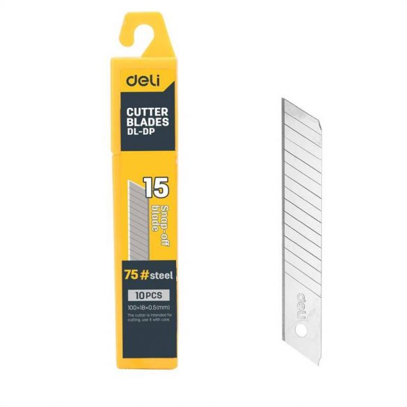 Deli Tools EDL-DP lamă de rezervă pentru cuțit snicker 18mm 10 buc (argintiu)