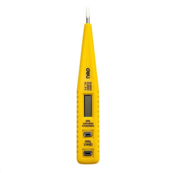 Deli Tools EDL8003 tester de tensiune 12-250V (galben)