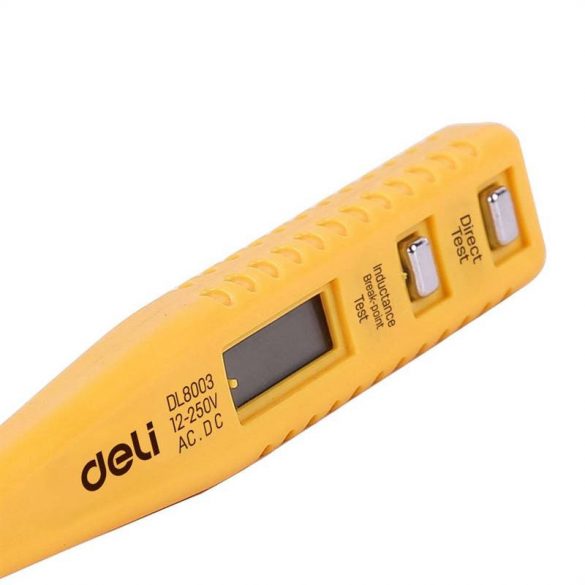 Deli Tools EDL8003 tester de tensiune 12-250V (galben)